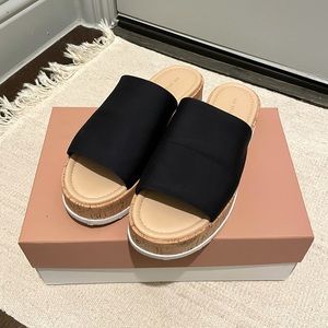 Retro Via Spiga Stretch Neoprene Fabric Platform Sandal US Size 8